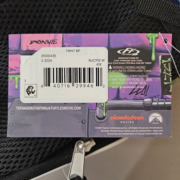 Teenage Mutant Ninja Turtles Backpack Nickelodeon New Michaelangelo Pizza Rules - Picture 12 of 12